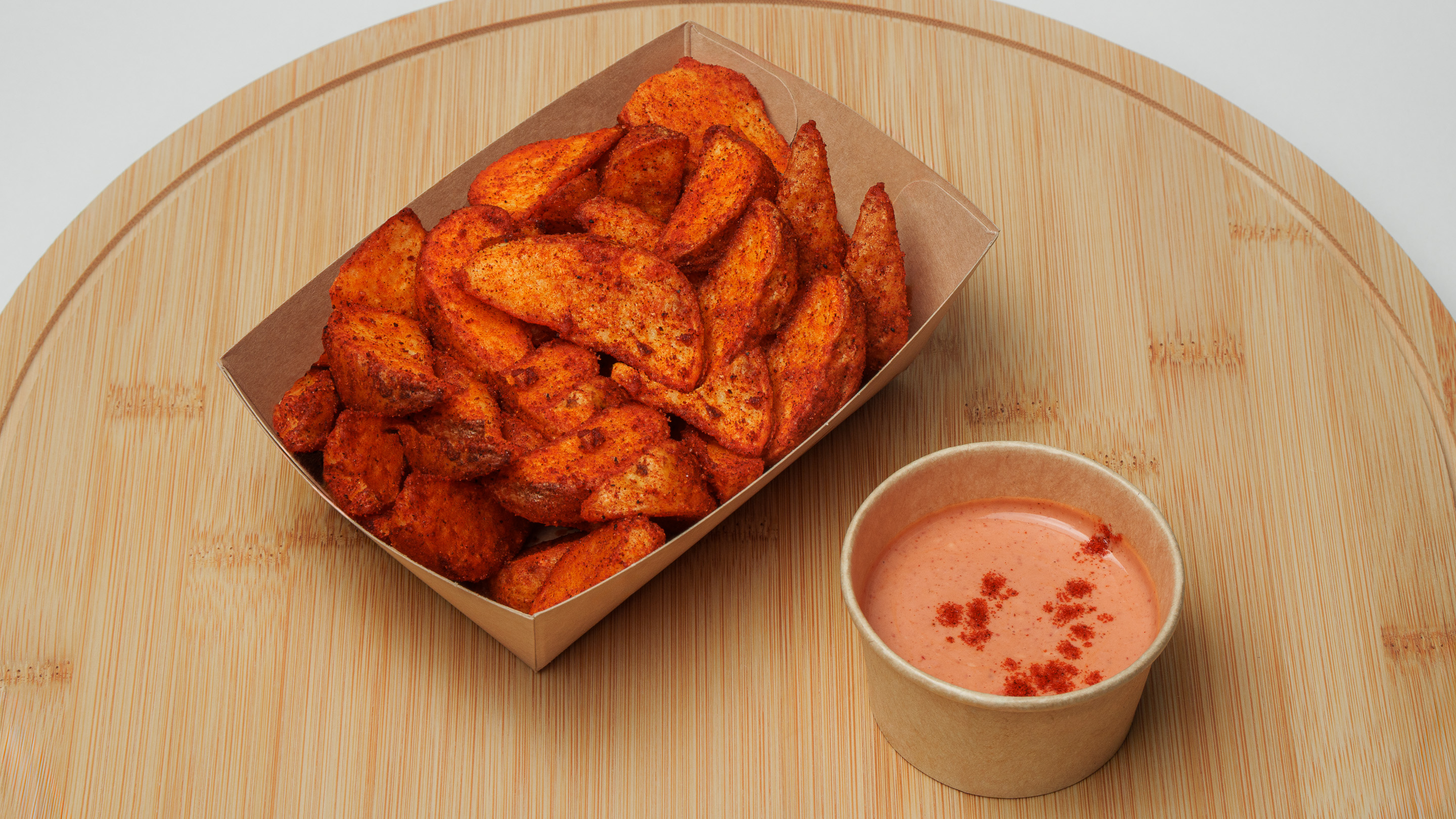 Wedges with sauce